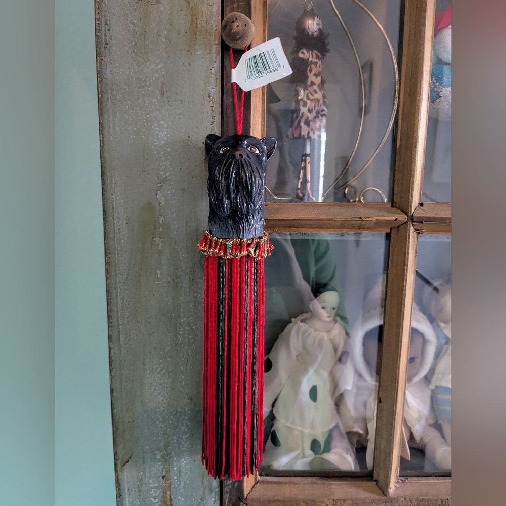 Scottie Dog Tassel And Glass Decor